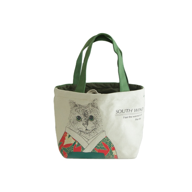 Cooler bag for Italy Environmental Cotton Canvas Office Tote Lunch Bag for girls women