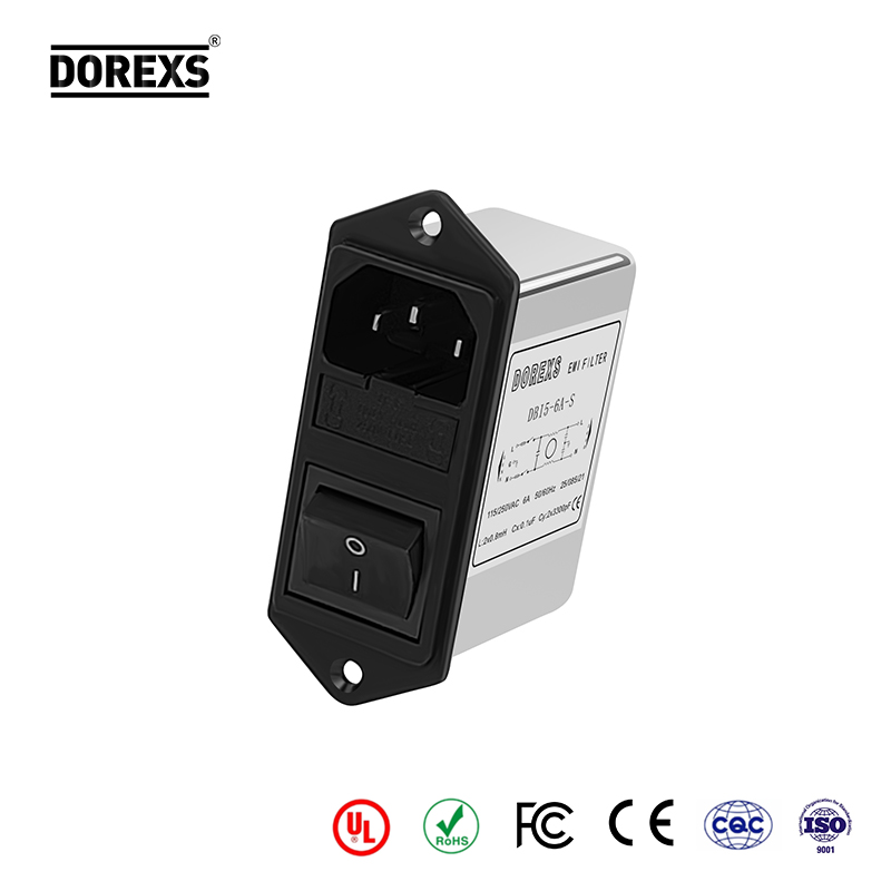 Factory Direct: DBI5-S Single-Phase <a href='/emi-filter/'>EMI Filter</a> | Rated Current 1A-10A | Rocker Switch & Socket | Two Fuses