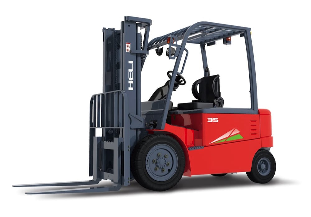 Lifting 6 Meters 3 Ton Electric Forklift , Triplex Wide View Mast Small Electric Forklift