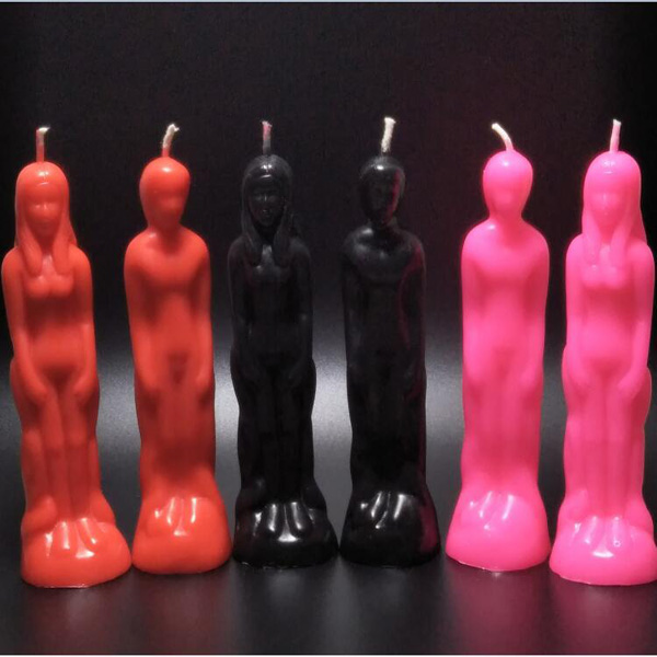 Supply colorful body shape male female human figure candle for magic used