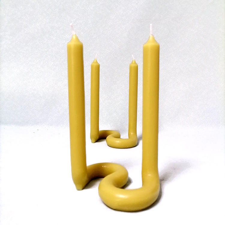 x Handmade twisted tapered candles 