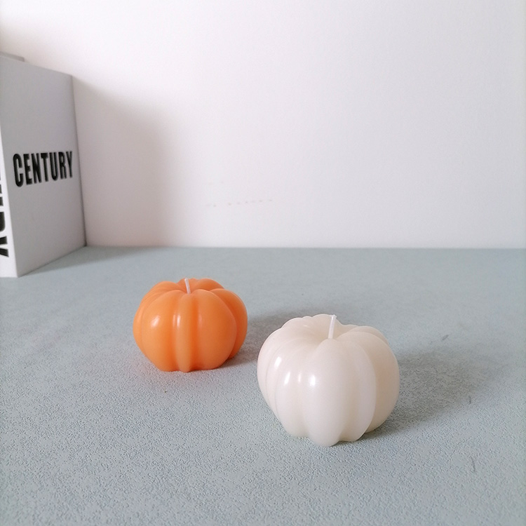 Customized Pumpkin shaped colored wax candles for halloween