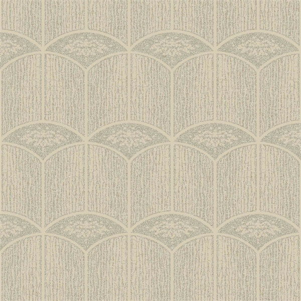 Factory Direct: Fan Shaped Classical Hot Stamp Mica Wallpaper with Shimmering Metallic Finish