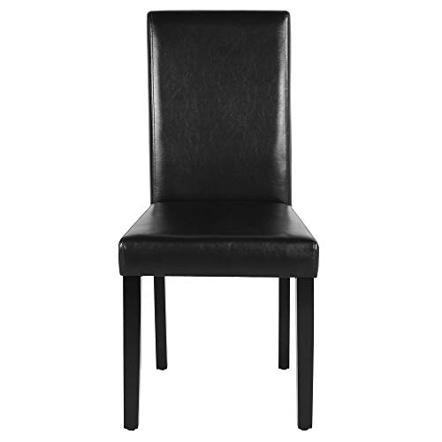 Serapion Dining Chair With PU Leather and Wood Legs | Povison