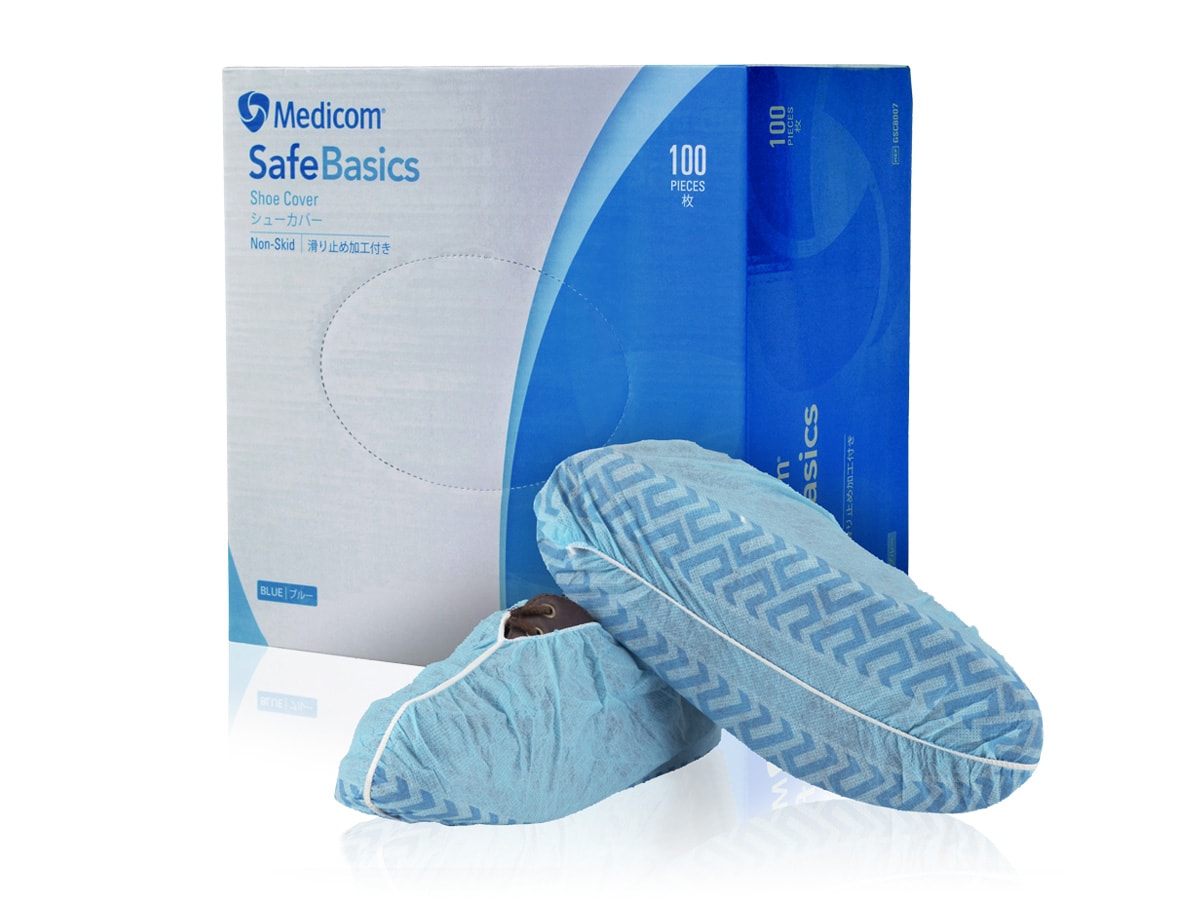 SHOE COVER DISPOSABLRE ANTI-SKID LT BLUE (50/BX) - RxPro Medical Supply