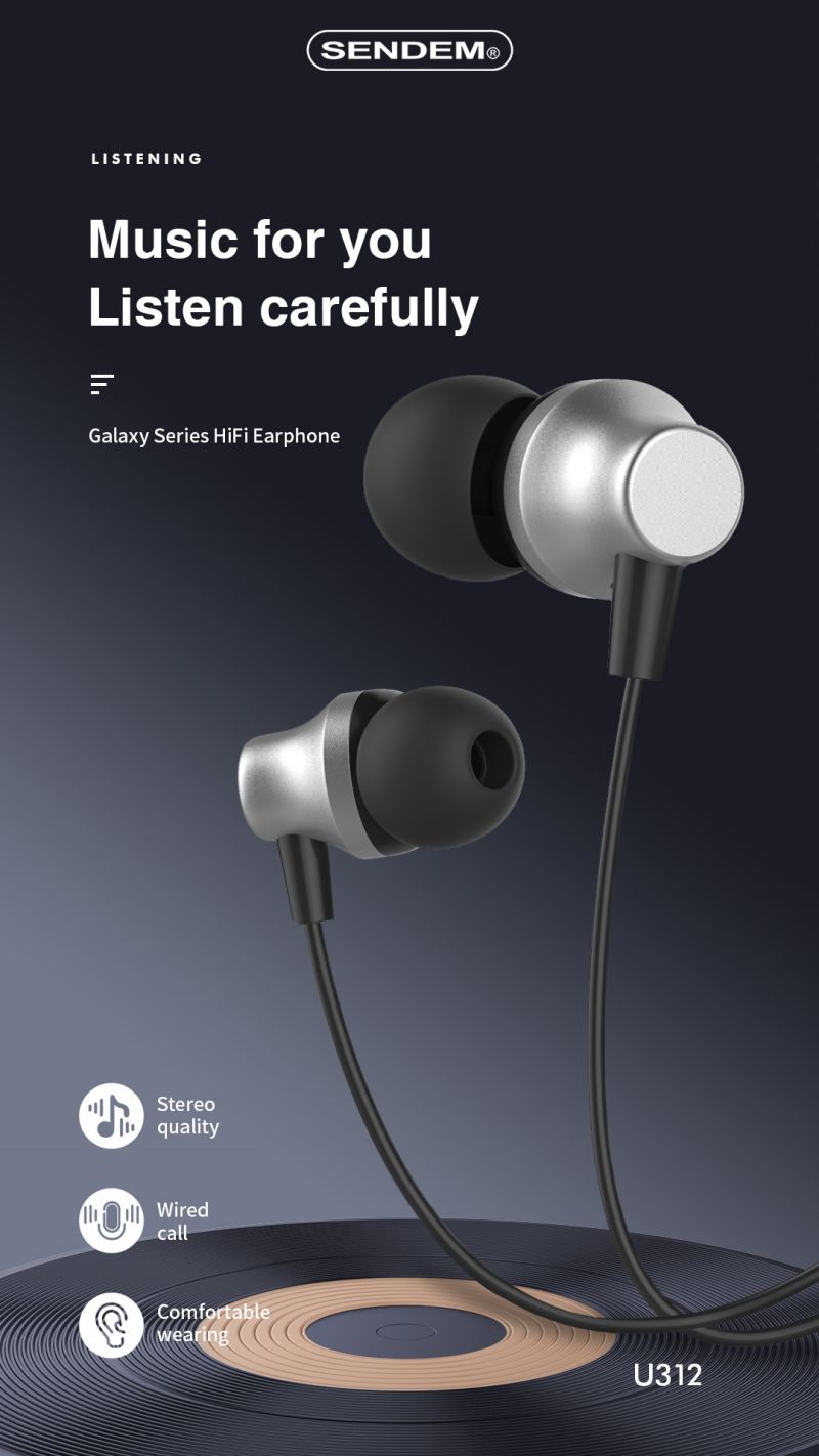 U312-Galaxy series Stereo HIFI metallic earphone (1)