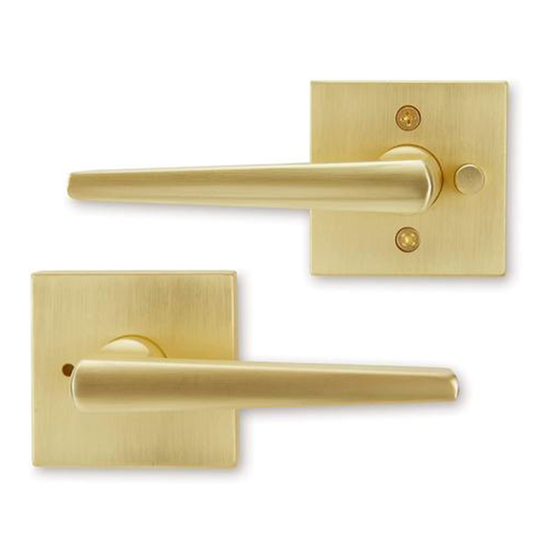 Placer gold imitation golden zinc alloy three bar lock channel lock toilet bedroom door room door lock