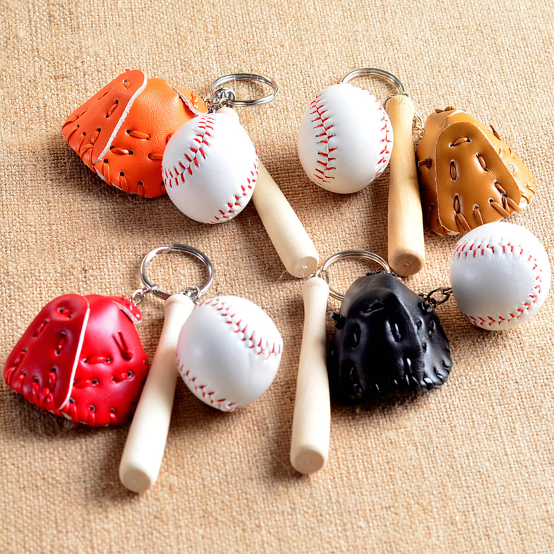 baseball game custom logo keychain key chain