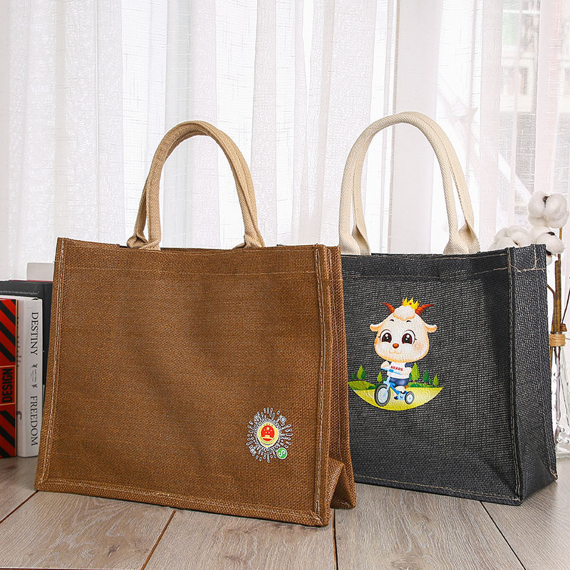 Custom Printed Reusable Tote Bags | Jute Handle <a href='/shopping-bag/'>Shopping Bag</a> Factory