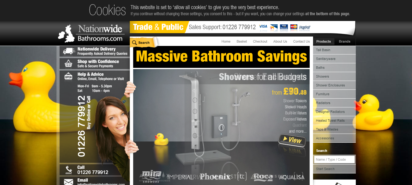 Shower Enclosures Hinged Door - Nationwide Bathrooms