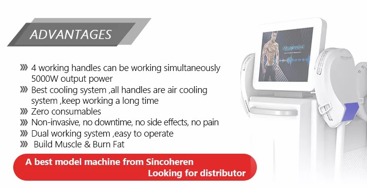 Sincoheren Non-Invasive Body Shaping High Intensity Electromagnetic Muscle Trainer Machine