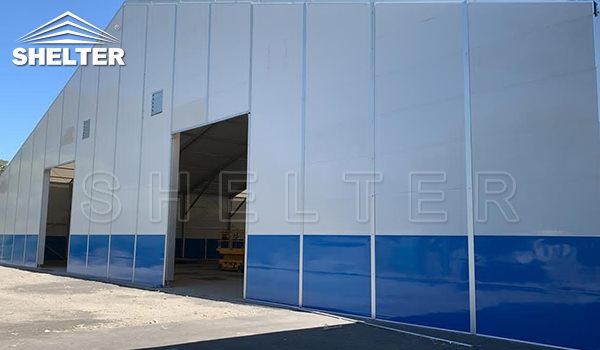 Steel structure polygon tent for warehouse with silver cover