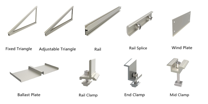 fixed and adjustable ballasted structure