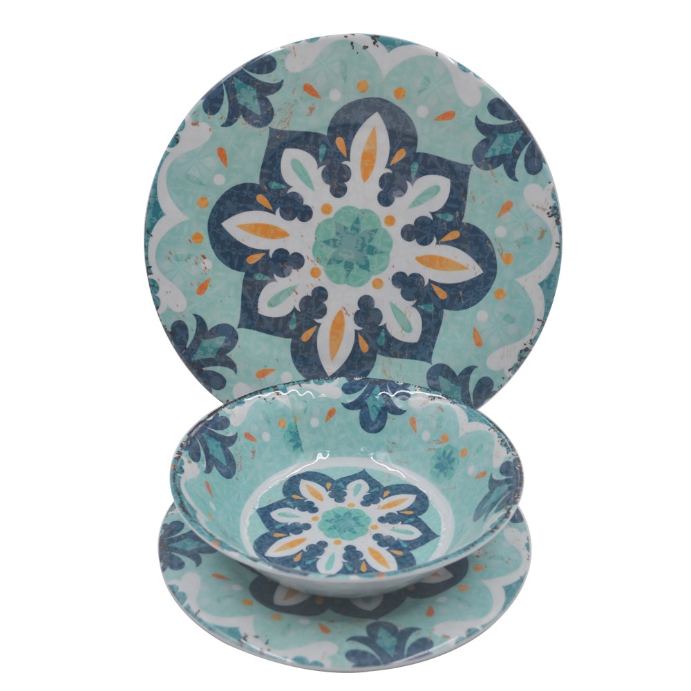 Wholesale-classic-pattern-design-melamine-plate-and-bowl-set-1