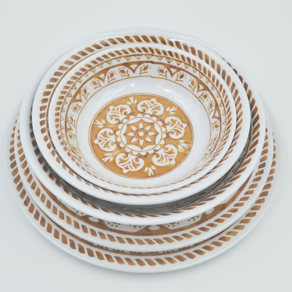 Wholesale-classic-retro-pattern-design-melamine-plate-and-bowl-set-3