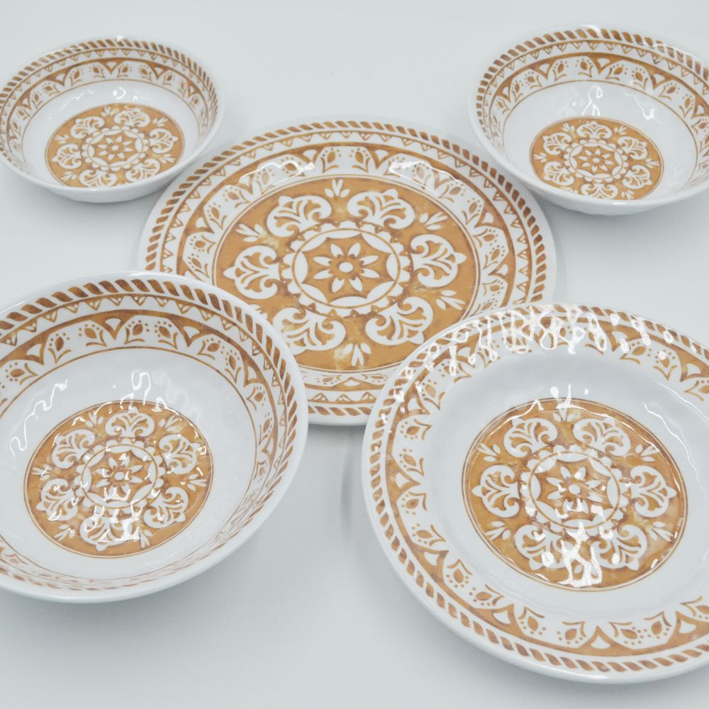 Wholesale-classic-retro-pattern-design-melamine-plate-and-bowl-set-4
