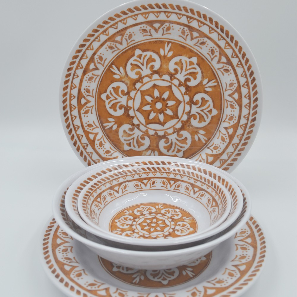 Wholesale-classic-retro-pattern-design-melamine-plate-and-bowl-set-8