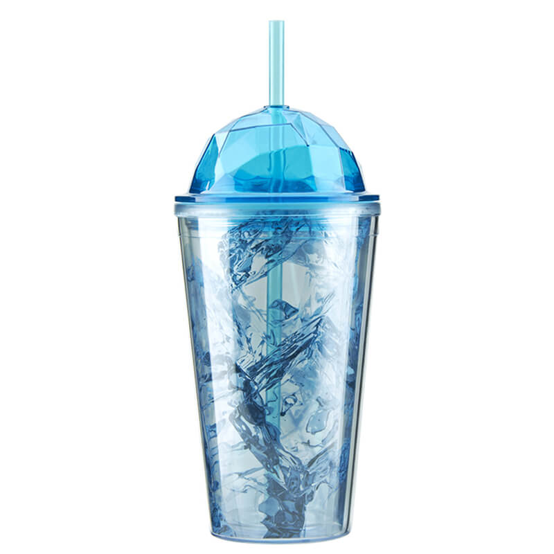 16oz <a href='/double-wall/'>Double wall</a>  plastic tumber with straw