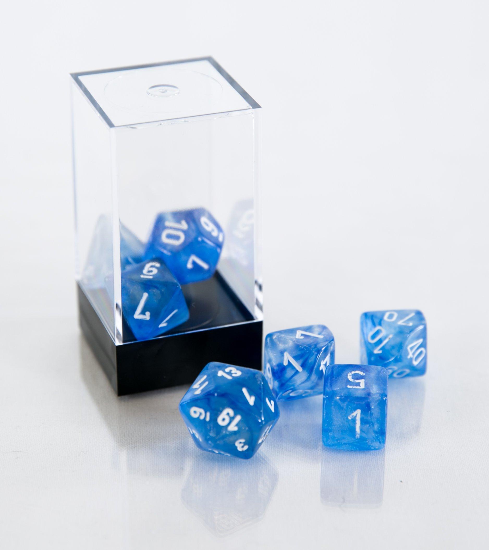 Buy Neptune's Throne Polyhedral Dice Set - Sharp Edge Blue Online - Roll with Advantage