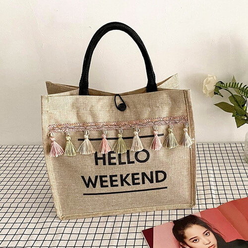 Custom Jute Bag | Printed Jute Bags Wholesale | Jute Tote Bag