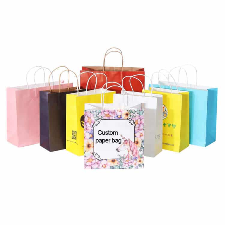 Custom Cardboard Paper Gift Bags , Logo Printing Hard Paper Bag With Hand Tape