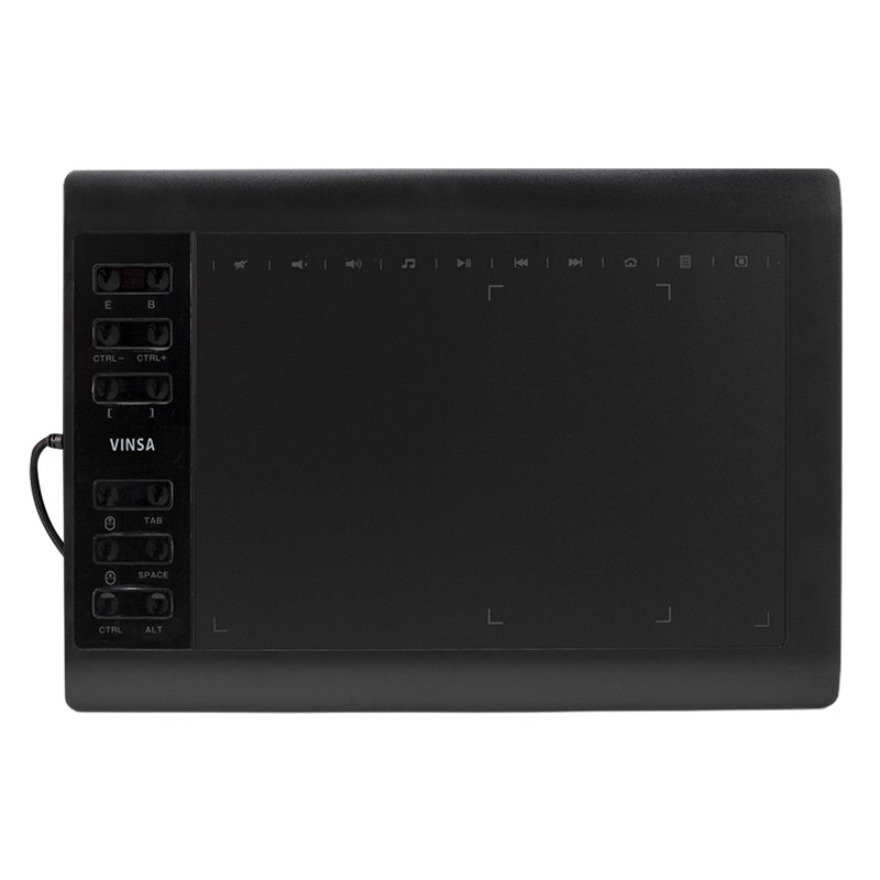 Factory direct 10X6 inch graphic tablet - pressure sensing, 12 programmable keys