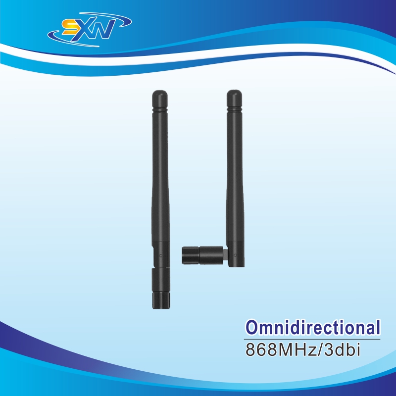 Hinged connector mount flexible ISM 868mhz terminal antenna