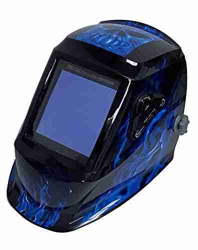 Durable Solar Powered Auto Darkening Welding Helmet Skull Flame