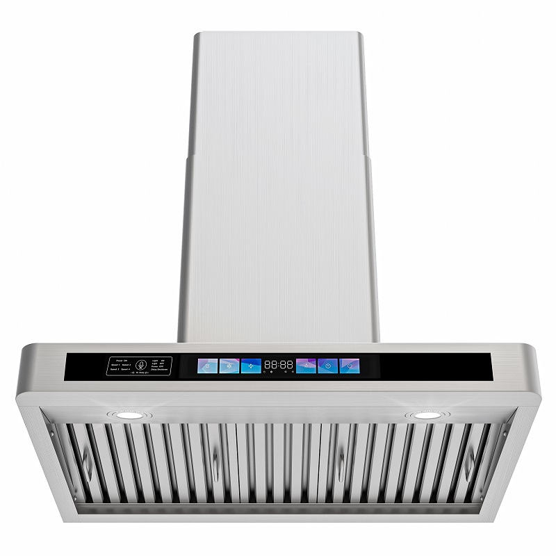 Factory Direct: 4-Speed Smart <a href='/stainless-steel/'>Stainless Steel</a> Kitchen Hood with Voice Control - Wall Mount or Built-In Ductless Vent