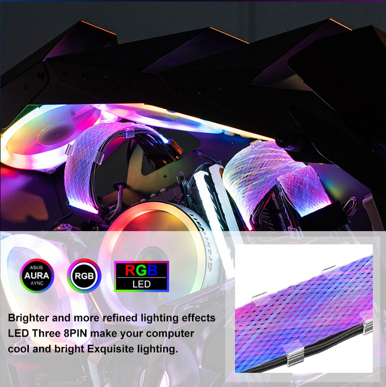 Factory-Made 8Pin RGB Cable For 3 Graphics Cards: Extension Cables For ...