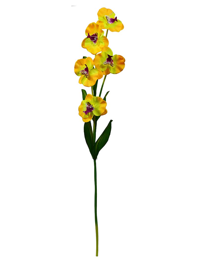 Faux spring summer orchid flowers one branch has five heads for kitchen and office decoration