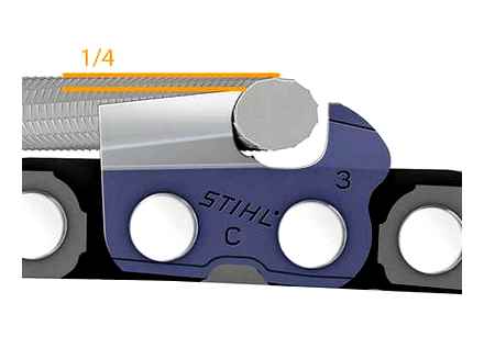 How to sharpen a chainsaw chain with a round file correctly - CHAIKA.NET