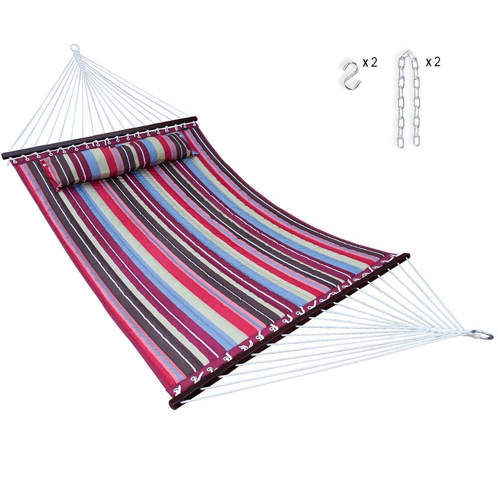 Factory-Made Quilted Striped <a href='/hammock/'>Hammock</a> with Pillow | High-Quality & Multi Color | Relax in Style