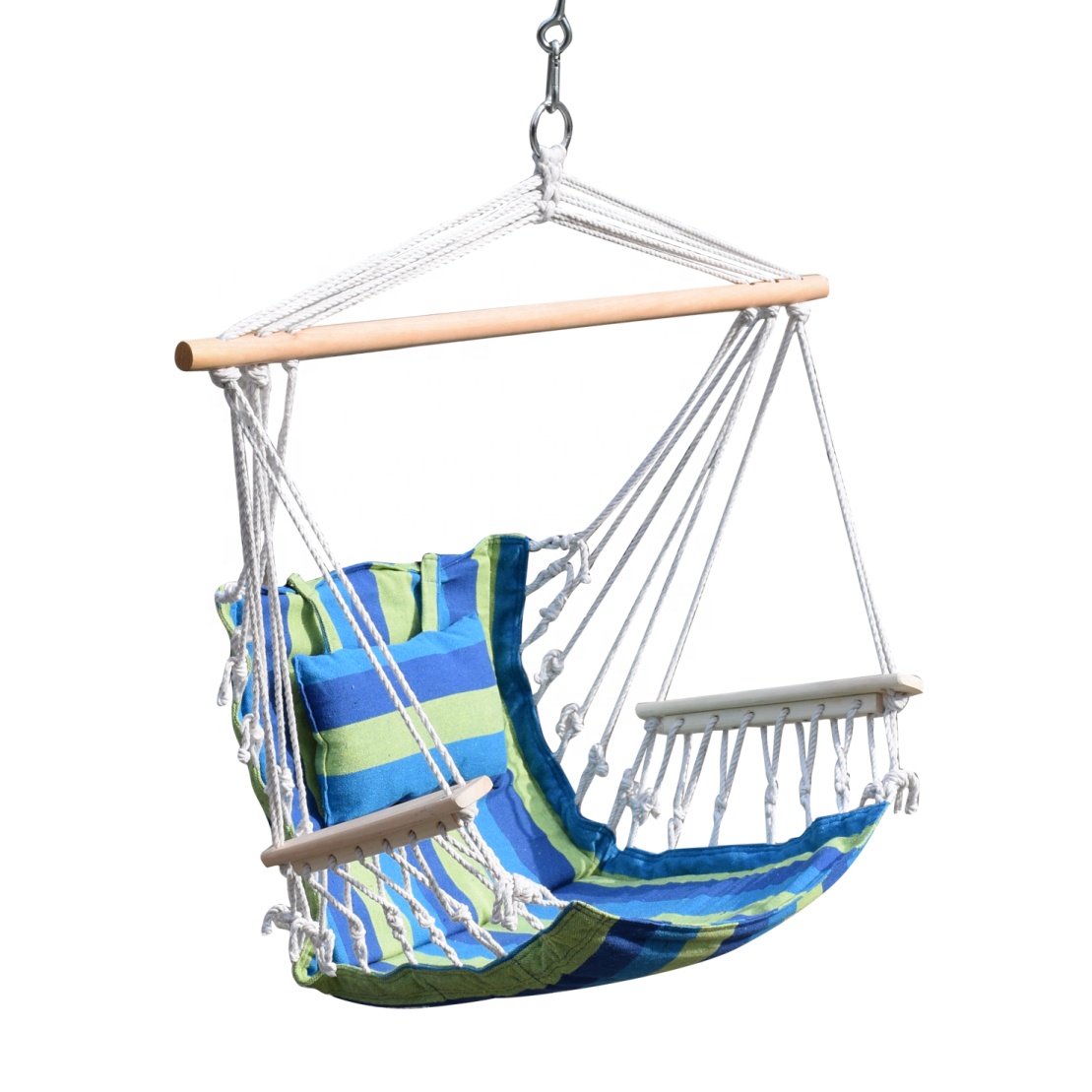 Factory Direct Polycotton <a href='/hammock/'>Hammock</a> Swing <a href='/chair/'>Chair</a>s with Wooden Bars