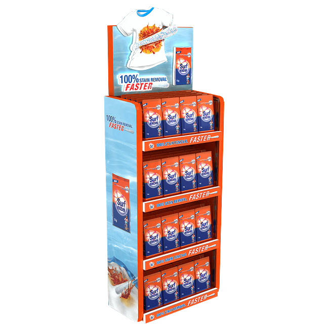 CT113 FASTER Detergent Washing Powder Metal Frame Retail <a href='/display-rack/'>Display Rack</a>s With Shelves