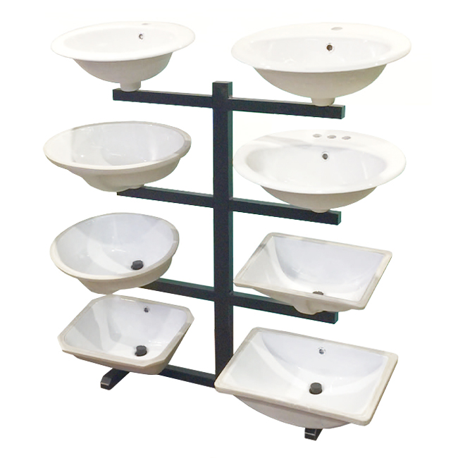 Factory-Made TD095 Commercial Advertising Free Standing 8 Water Sink Wash Basin Metal Tube <a href='/display-stand/'>Display Stand</a>