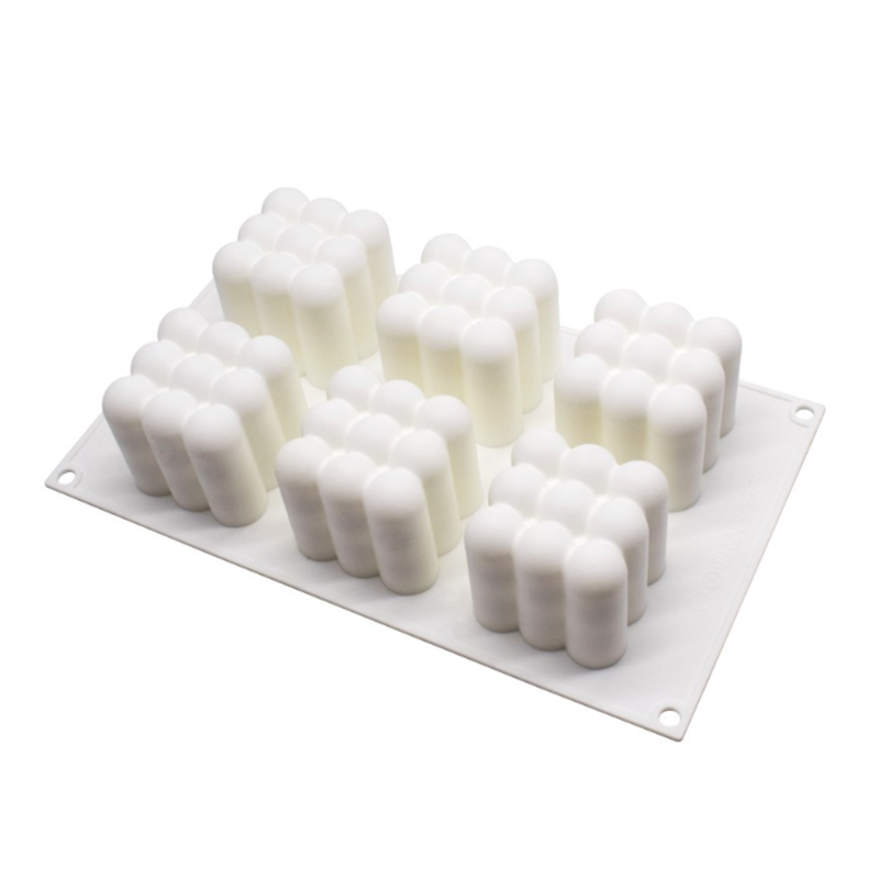 Factory Direct: 6-Cavity Silicone Cube Fondant Mold - Perfect for Cake, Soap, <a href='/candy/'>Candy</a>, and Candle Making!