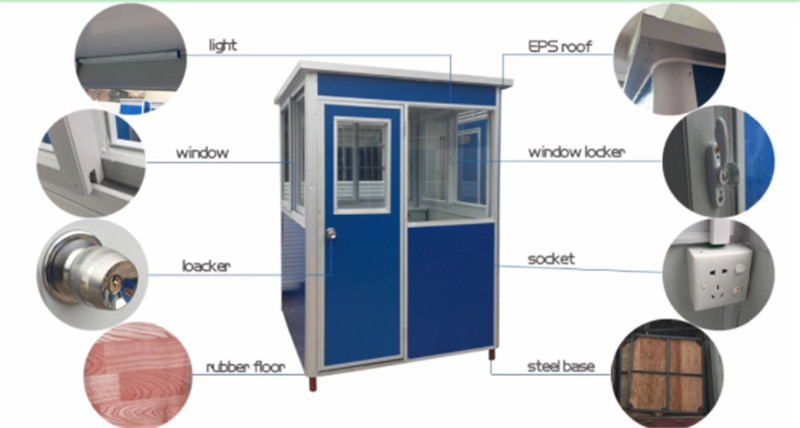 The security at the police gate bullet resistant glass fiber reinforced plastic sentry box guard house 