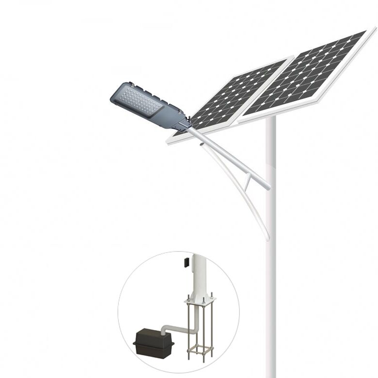 Factory Direct 8m 60W Solar Street Light with Lithium Battery – Energy-Saving Lighting Solution