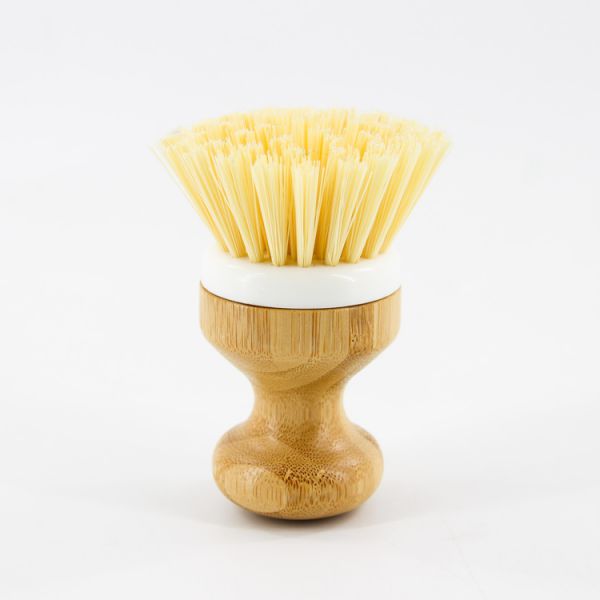 Cute Design Round Cleaning Pot Brush All Purpose Bamboo Handle Fruit vegetable cleaning brushes 