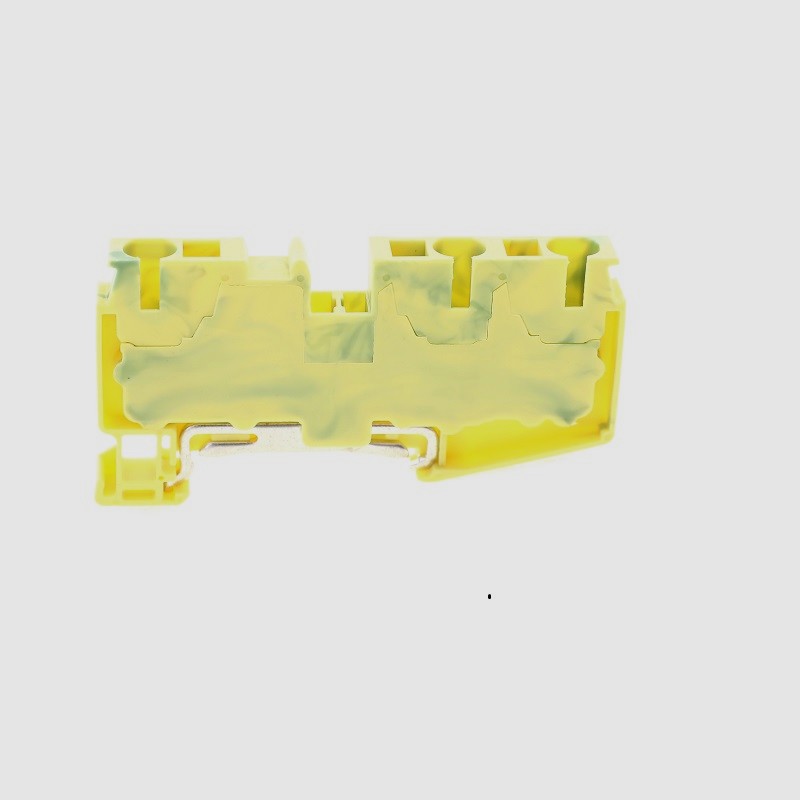 JUT14-2.5/1-2PE Green and Yellow Color Push In grounding Din Rail <a href='/pluggable-terminal/'>Pluggable Terminal</a> Blocks