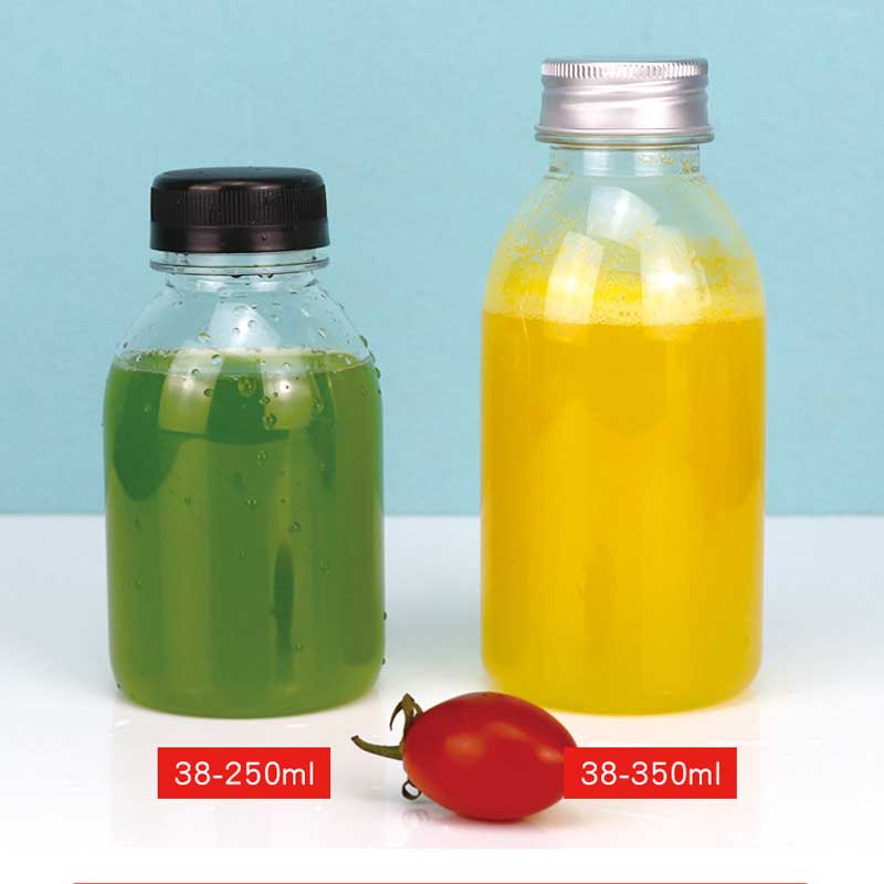 Transparent Flip Top Cap PET Juice Bottles, 100 ml to 1 L
