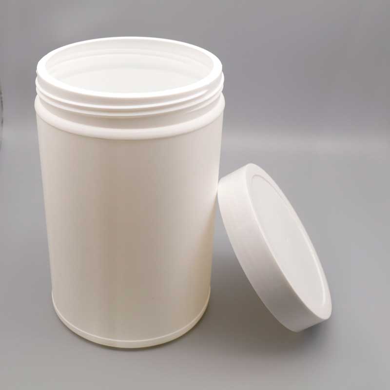 135mm Height HDPE Round Protein Powder Storage Jar Black Canister