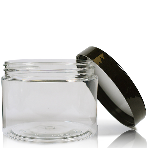 Wide Mouth Plastic <a href='/jar/'>Jar</a>s With Lids 8 Oz 4 Clear Pet Jar  Myrta