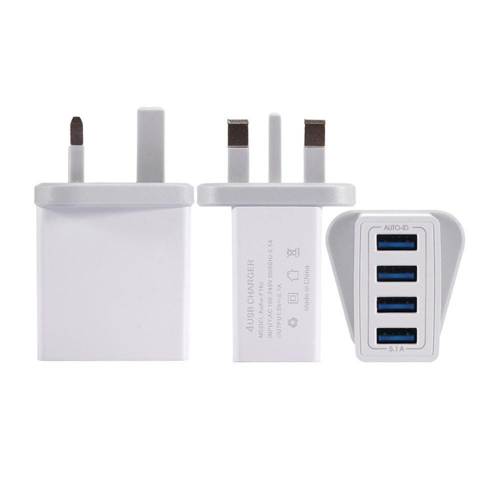 Multiple USB Wall Charger  [22W/4.4A] LENCENT 4 Port USB Travel Adapter  Multi Port USB Charger Plug UK/USA/EU/AUS Worldwide International Travel Phone Charger iPhone  IPad & More - White - B077VFGNYZ