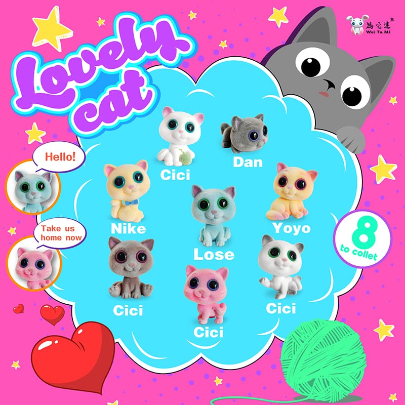 Factory Direct: Mini Flocked Cat PVC Figures Collection - <a href='/fun-toys/'>Fun Toys</a> for Kids