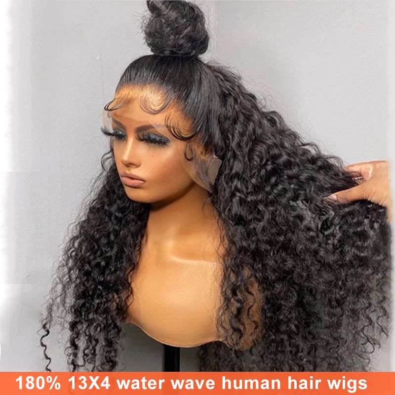 Factory Direct Water Wave Transparent Lace Front Wigs - Pre Plucked Human <a href='/hair/'>Hair</a> Wigs for Natural, Effortless Style