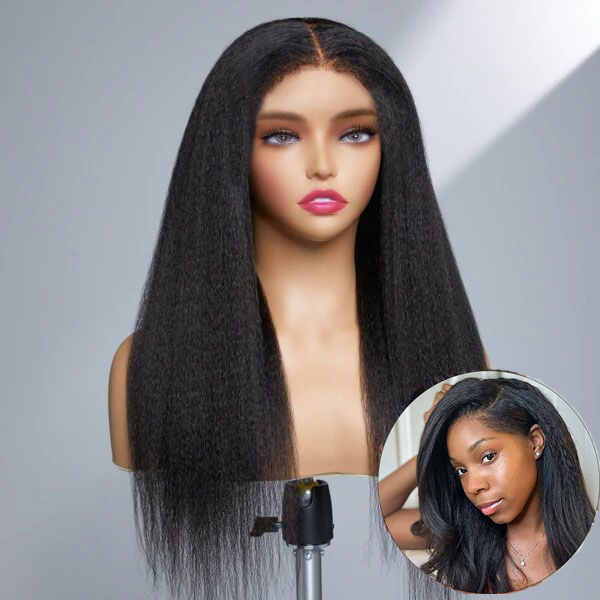 Factory Direct: Shop Type 4C Yaki Straight HD Lace Wig with Afro Kinky <a href='/hair/'>Hair</a>line