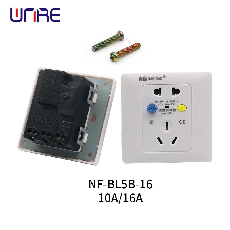 NF-BL5B-16 10A/16A Leakage Electric Protection Socket Prevent to Get an Electric Shock Wall Outlet Plate  EU UK US AU Plug