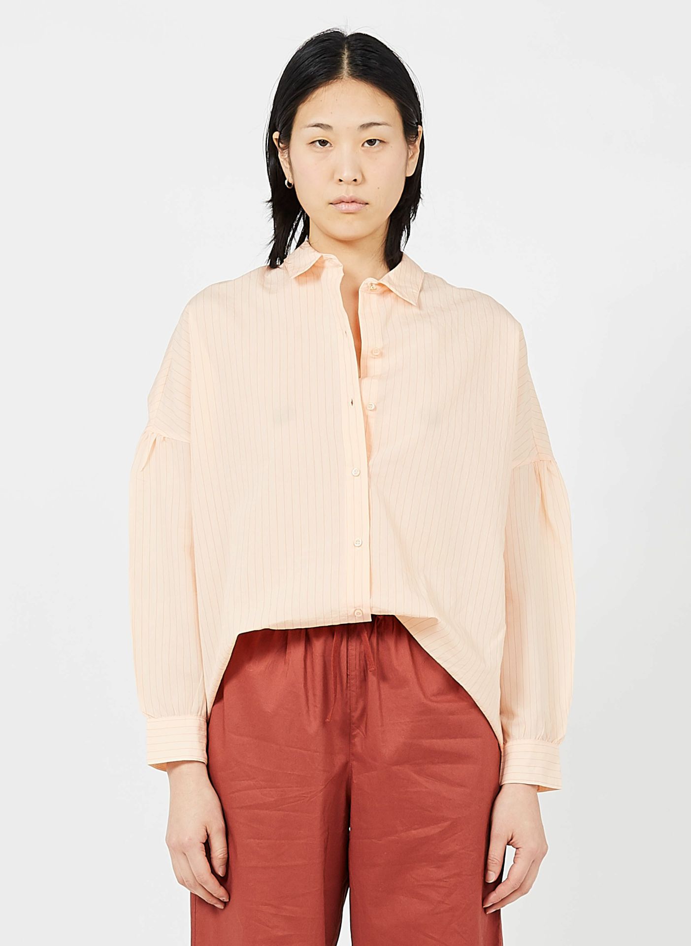 Striped Cotton Oversized Classic Collar Shirt | EUREKA FACTORY HEIGHTS